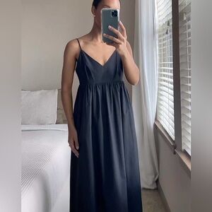 Quince 100% Organic Cotton Sleeveless Maxi Dress Sz L Black NEW